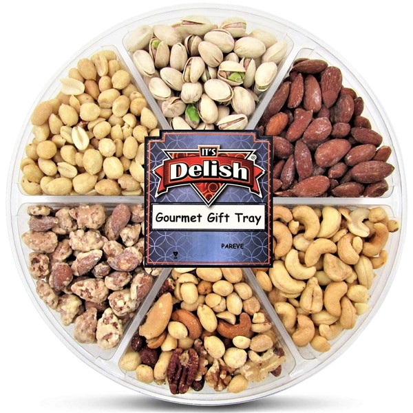 Gourmet Roasted & Salted Nuts Large Variety Gift Tray 6-Section by Its Delish