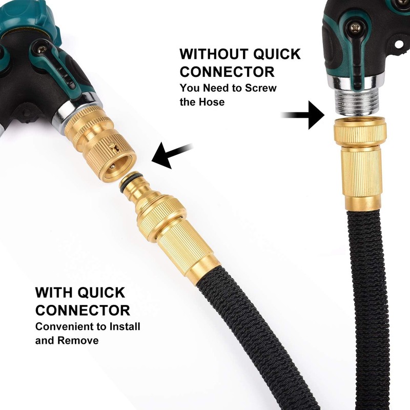 Uni-Fine Garden Hose Quick Connector Brass Quick Hose End Connector