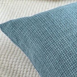 Artscope Cushion Covers Set of 2 Linen Decorative Square Pillowcases Pillow Covers 40x40cm for Home Decor Sofa Bedroom Car (Blue, 16x16)