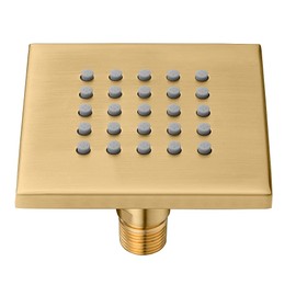 Cascada Modern Design 4” Square Body Spray Shower Jet with built-in 25-Nozzles | Moveable, Wall Mounted & Solid Structure shower Jet (Brushed Gold)