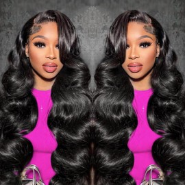 Brasilianische Perücke, gelockt, Echthaar, 180 % Dichte, Perücke, 13 x 4, Spitzenfront, menschliches Haar, gewellt, lange Locken, Perücke für Damen, natürlich, brasilianisch, Schwarz, natürlich,