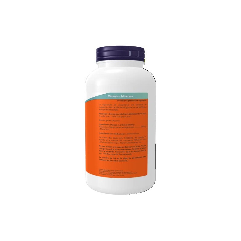 NOW Polvo de bisglicinato de magnesio, 227 g