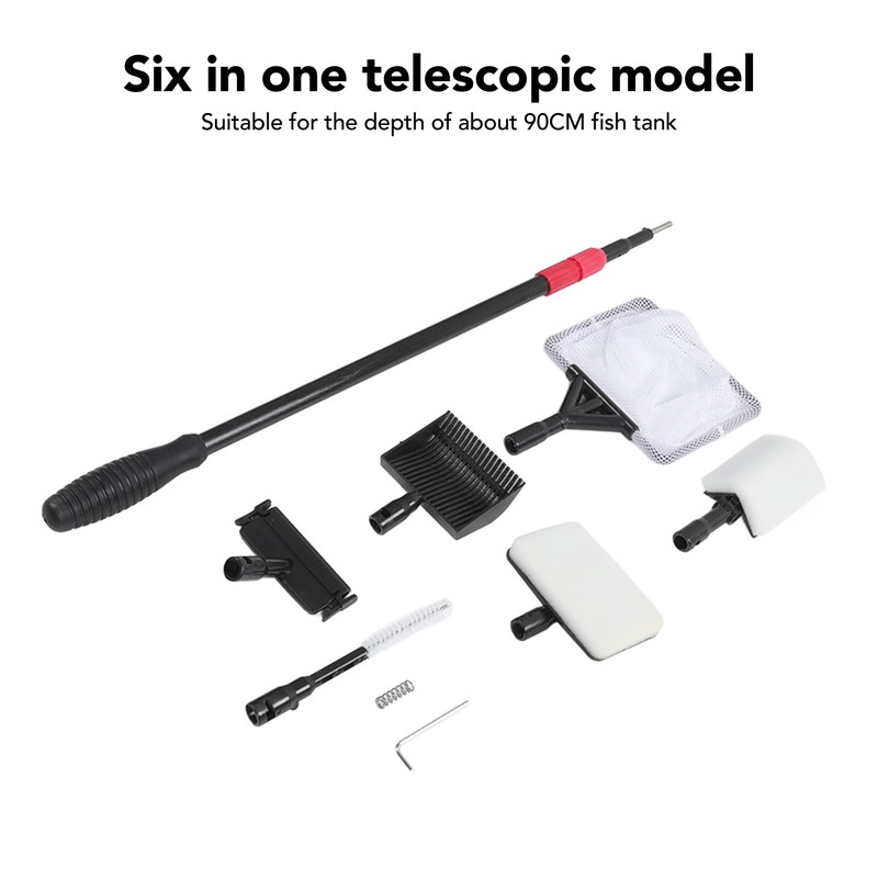 6 in 1 Aquarium Cleaning Kit Multifunction Replaceable Durable Fish