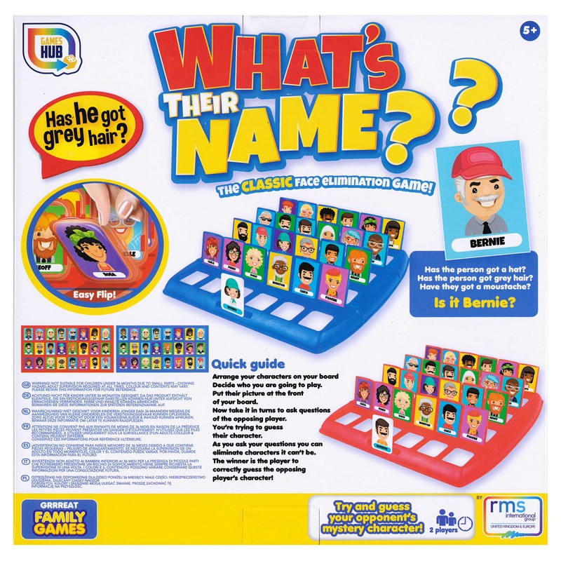What's Their Name? Classic Face Elimination Guessing Game for Kids