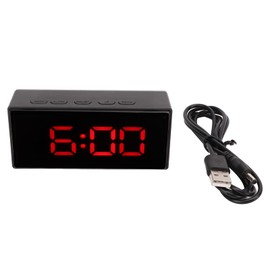 QANYEGN Digital Alarm Clock, Large Mirrored LED Clock, Large Display Digital Smart Clock with Diming Mode for Bedroom, Living Room (Red)