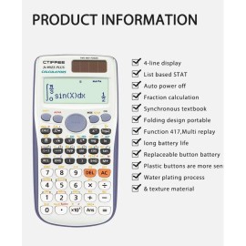 CTIFREE New fx-991ES PLUS Engineering Scientific Calculator With Cover Budget CTIFREE