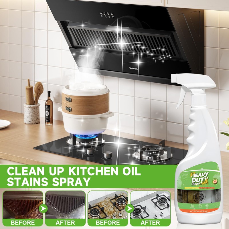 Heavy Duty Degreaser, 500ML Kitchen Cleaner Spray, All Purpose Cleaner