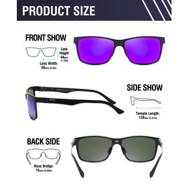 DUCO Mens Sunglasses Polarized Rectangle Sunglass for Men Lightweight Carbon Fiber UV400 Protection 8206