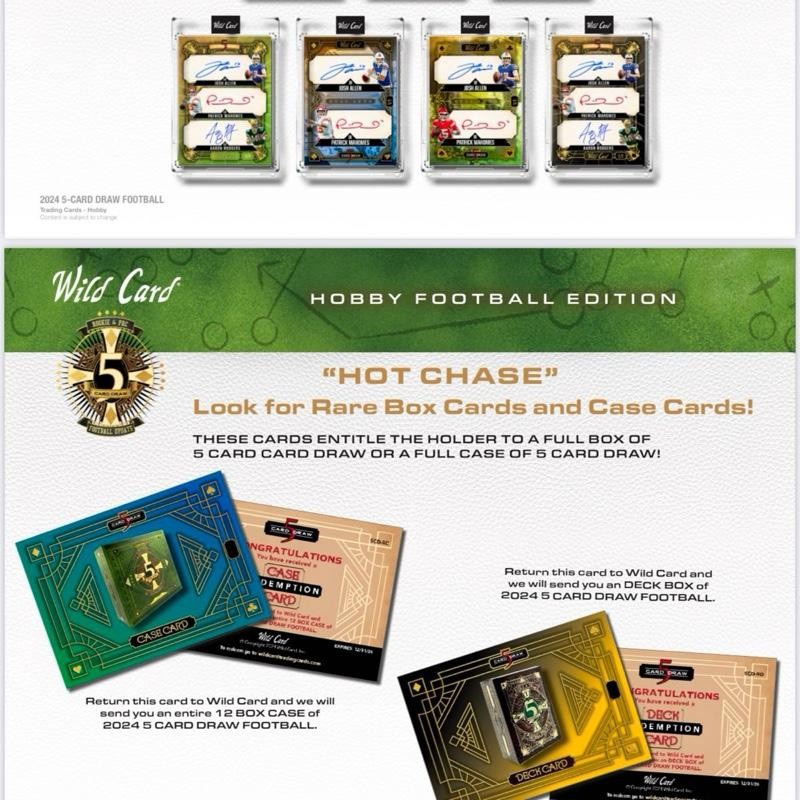 2024 5 Card Draw Football Wild Card Hobby Box!! -