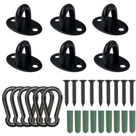 MANSHU Stainless Steel Ceiling Hooks, Ceiling Hooks Pad Eyes Plate Marine Hardware with Screws 12 PCS.
