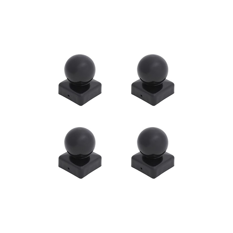 Black Metal Fence Gate Post Cap With Ball Flange 50mm