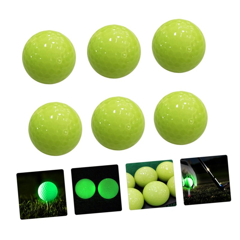 BESPORTBLE 6pcs Golf Fluorescent Ball Lighted Luminous Balls Training Aid