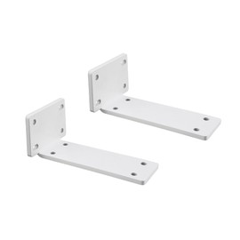 Mooche 2PCS Floating Shelf Brackets, 5inch/12.7cm Shelf Brackets White, Heavy Duty Metal L Brackets for Shelves Support Wall Hanging