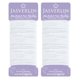 JASVERLIN JASVERLIN 2mm White Hair Elastics Ties, Thin Ponytail Holders for Women Girls Kids, No Pull No Damage Slip Rubber Bands Fine to Medium Hair Accessories 80 Pcs