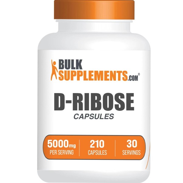 BulkSupplements D Ribose Capsules 5000Mg 210 Count Dietary Supplement For