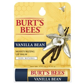 Burt's Bees Bálsamo labial hidratante 100% natural, grano de vainilla, 1 tubo en caja de ampolla