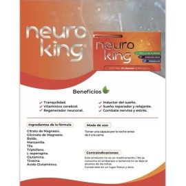 Neuro King Suplemento Alimenticio Cápsulas 500mg 20 Unidades                                                                                          