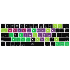 HRH Ableton Live Shortcuts Hotkey Silicone Keyboard Cover Skin for MacBook Pro with Touch Bar 13 Inch and 15 Inch(A2159/A1989/A1706,A1990/A1707) 2019 2018 2016 2017 Release US Version