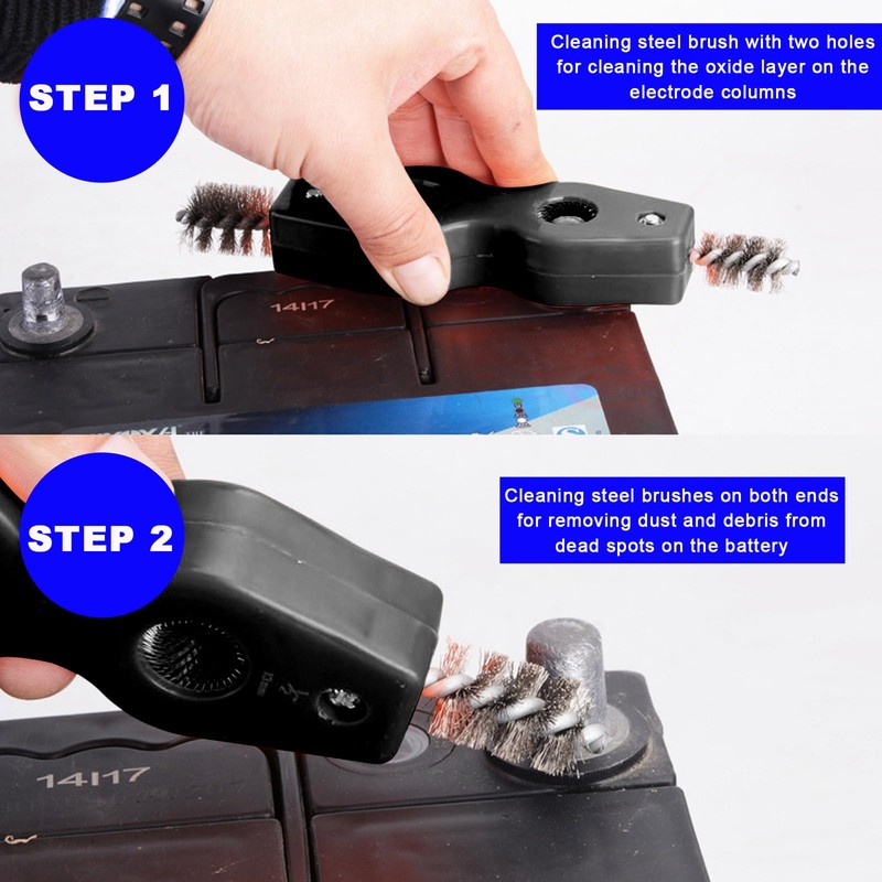 Ohleats Battery Terminal Cleaning Brush, 4 in 1 Anti-Corrosion Car