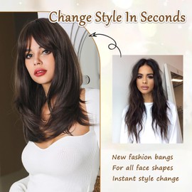 ISTGIFT Hair Toppers for Women Real Human Hair, Bangs Hair Clip 360° 3D Hair Toppers for Women No Bangs Top Hair Extensions, Hair Topper Hair Pieces for Women Daily (Natural Black)