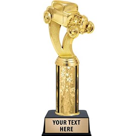 Hot Rod Trophy, 11" Gold Stars Hot Rod Trophy Award, Customize Now Prime