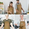 Chef's apron, men's and women's canvas apron with 3 pockets