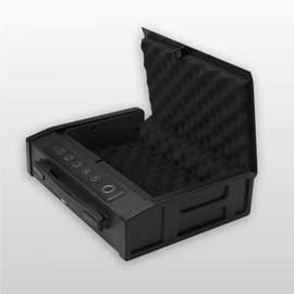 SHALE XL Biometric Safe with 3 Ways Quick Access - Fingerprint, Passcode, Backup Key - for Home, Nightstand, Drawer, Car, Travel - Security Box Hard Plastic
