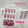 UV Press on Nails Medium Almond Shape, Glossy Dark Red