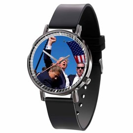 ZSNIAN Trump Watch Fight Assassination Fist Pump You Missed Stronger Trump Survived Shot Trump Bullet Proof Shot Shooting Strong Elastic Watches Wristwatch