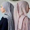 JINTN Women Printed Keffiyeh Arab Muslim Hijab Islamic Long Scarf