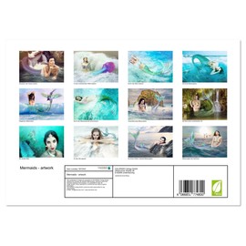 Mermaids - artwork (Monthly Wall Calendar 2025 16.5" x 23.4" (open)), CALVENDO 14 Month Calendar