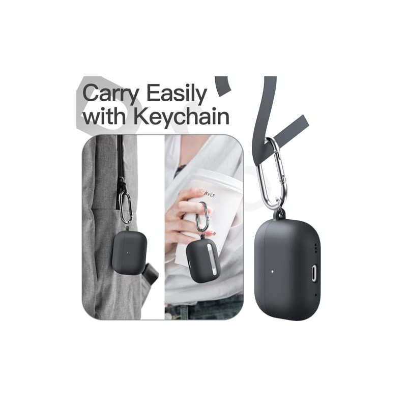 JETech Funda de Silicona para AirPods Pro 21, con Llavero,