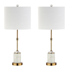 JONATHAN Y JYL5003A-SET2 Harper 27" Marble/Crystal LED Table Lamp Modern,Contemporary,Glam for Bedroom, Living Room, Office, College Dorm, Coffee Table, Bookcase, Brass(Setof2)