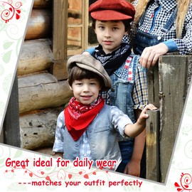 ILHSTY 32 Pcs Women Men Paisley Bandanas Bulk Unisex Cowboy Bandanas Head Scarf Necktie Face Cover Party Supplies (32, Red)