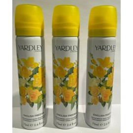 Yardley 3 Yardley London English Freesia Deodorising Body Fragrance Spray 2.6 oz each