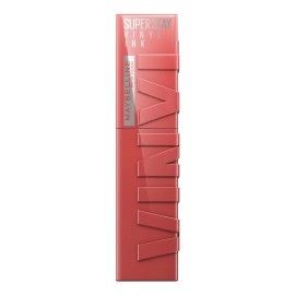 Maybelline Labial líquido brillante Superstay Vinyl Ink Tono Peachy, 4.2ml - Dura hasta por 16H, brillo instantáneo sin grumos, sin transferencias
