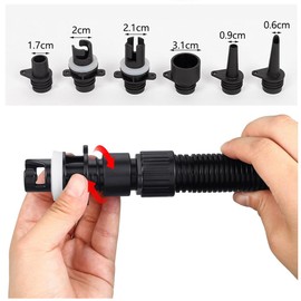 Granmagazz 6 Valve Adapter Boat Pump Adapter Inflatable Multifunctional Leak Proof Raft Paddle Pump Canoe Replacement Multifunctional Pump Adapter