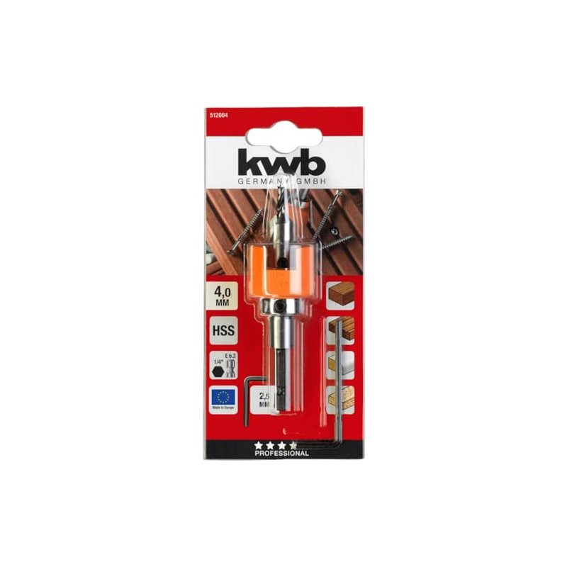 kwb Hardwood Drill Bit Diameter 4 mm Made of HSS-M2