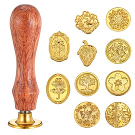 Ouligay 11-Piece Classic Seal Stamp Set, Wax Seal Stamp Set with Wooden Handle, Wax Seal Stamp, Wax Seal Stamp Kit for Invitations, Envelopes, Letters, Gift
