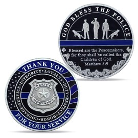 Police Challenge Coin Police Dog K9 Coin Thin Blue Line The Police Prayer Coin