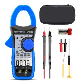 Digital Clamp Meter Multimeter AOPUTTRIVER AP-570C 4000 Counts Auto-ranging Multimeter with Amp,Volt,Ohm,Capacitance,Diode,Frequency,Continuity Buzzer,Temperature with Backlight