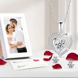 Yamonic Handgefertigte Konservierte Rosen Schmuck-Geschenk, Geburtstagsgeschenk für Frauen,Jahrestag Geschenk für sie,Echte Rose mit Halskette,Liebe Dich für Immer Ewige Blume, Italienisch