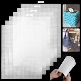 6 PCS Plastic Canvas Sheets, 14 Ct Plastic Mesh Fabric Plastic Cross Stitch Canvas, Eye Mesh for Embroidery, Plastic Mesh Sheet for DIY Handicraft Knit Projects, Cross Stitch Supplies (11x8.26 Inch)
