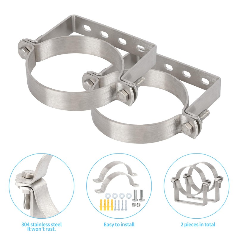 4-1/4inch Rigid Split Ring Hanger,304 Stainless Steel B Vent Wall