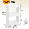 MARTY Wood Rolling Storage Cart 7.9" W, 3 Tier White