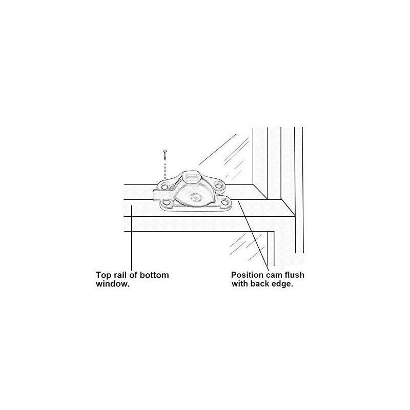 QCAA Steel Window Sash Lock, CTC 2", Satin Nickel, 12