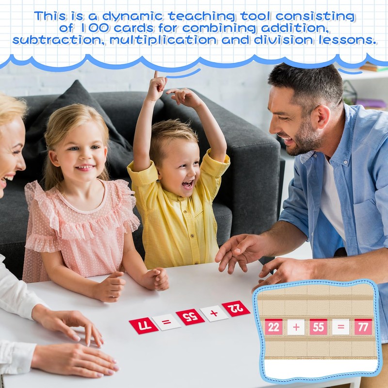 Hundreds Pocket Chart with 100 Number Cardsr, Board Double-Sided Number