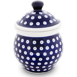 KERAZO Bunzlauer Keramik 1.0 Litre Storage Container for Food Storage Diameter 12.1 cm, Height 16 cm Decor 42