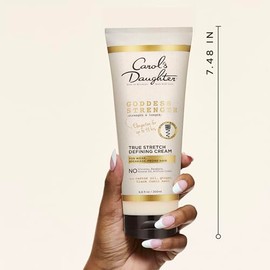 Carol's Daughter Goddess Strength True Stretch Defining Hair Cream with Castor Oil, Moisturizing Hair Care to Define Curly Hair for Up To 48HR, 6.8 Fl