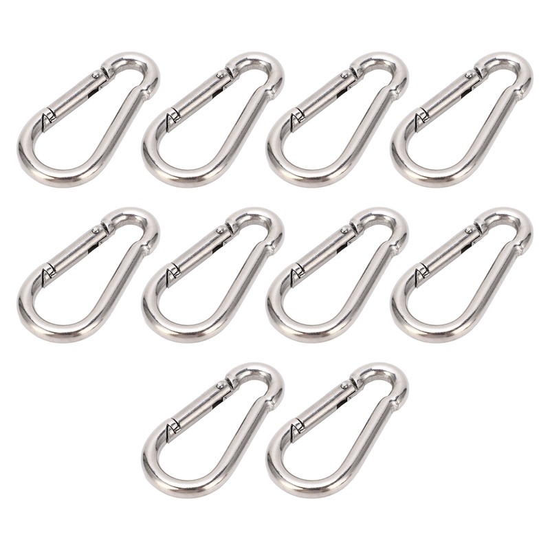 10Pcs Carabiner Clip Spring Snap Hook Heavy Duty Quick Link